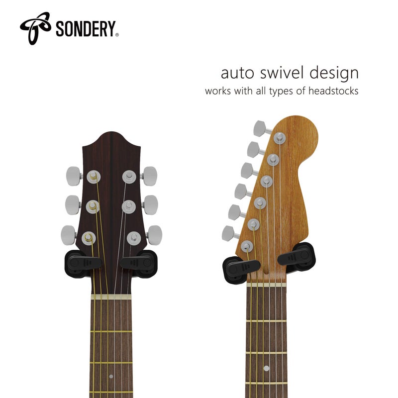 Sondery جيتار جدار جبل شماعات قفل تلقائي وحامل خطاف قابل للتعديل للجيتار الصوتي والكهربائي القيثارة باس البانجو والمندولين - Image 3